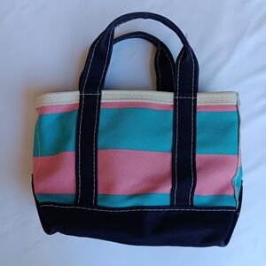 Mini LL Bean Boat And Tote Pink Blue Pre-owned